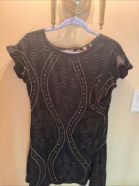 Free People Black Studded Midi Dress